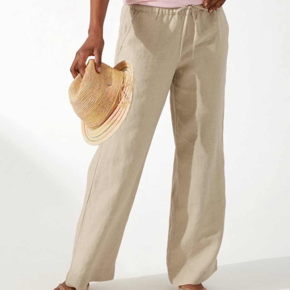 Tommy Bahama 100% linen pants in Natural Tan size 0